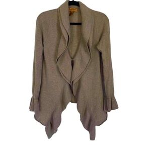 🤎 Marisa Christina 100% Cashmere Cardigan Size Small Taupe – Excellent Condition